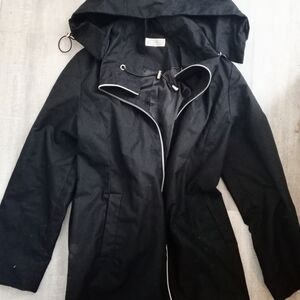 Reitmans Black Hooded Raincoat